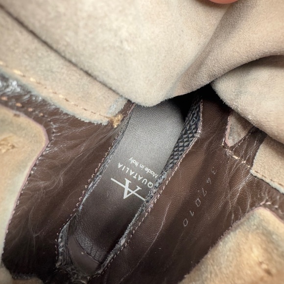 Aquatalia Gabriella Suede Platform High-Top Sneakers Taupe Men's 8 Italy Made - Picture 15 of 15